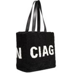 バレンシアガ Intarsia shearling shoulder bag バッグ ブラック 598768