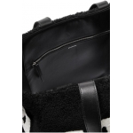バレンシアガ Intarsia shearling shoulder bag バッグ ブラック 598768