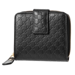 グッチ2つ折り財布 GUCCI  財布 【アウトレット】 マイクロ グッチ シマ MICRO GUCCI SSIMA ユニセックス BLACK ブラック 黒 449395 BMJ1G 1000​