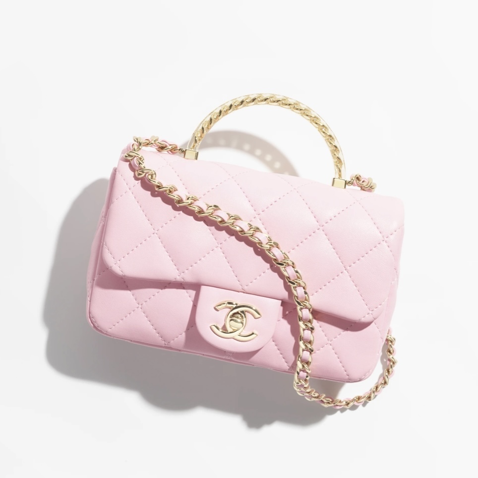 CHANEL トップハンドルミニフラップバッグ ブラック AS4847 B16355 NW780