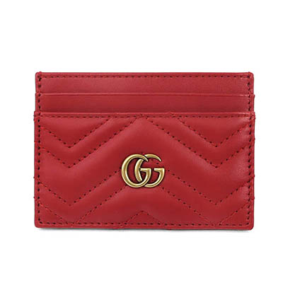 GUCCI グッチ カードケース レディース GGマーモント レザー 定期入れ レッド 443127 DTD1T 6433