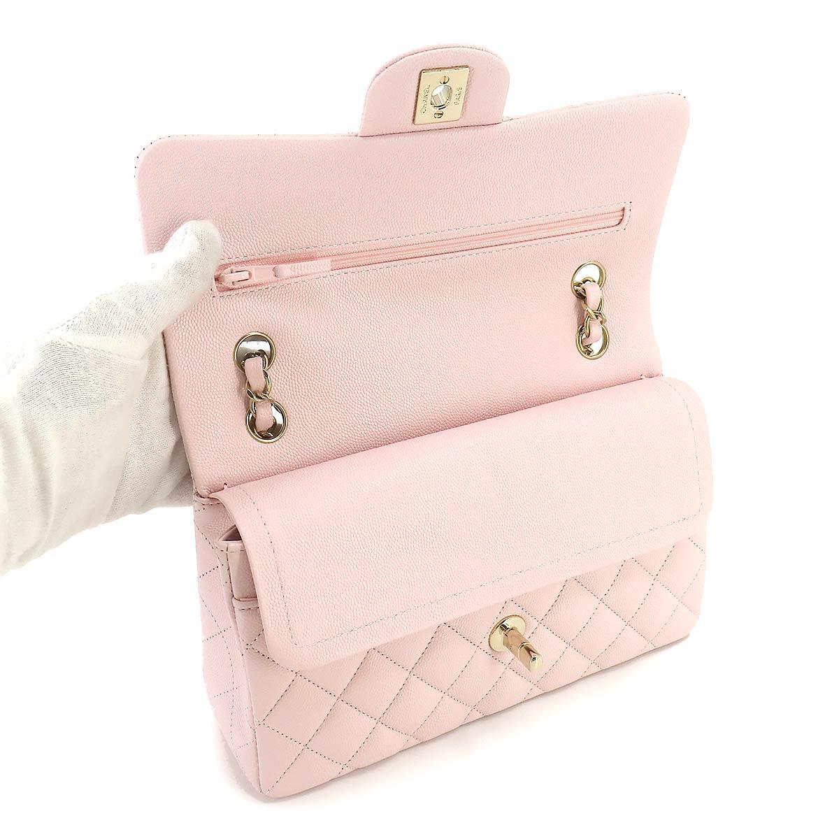 シャネル CHANEL マトラッセ 23 チェーン ショルダー バッグ キャビアスキン レザー ピンク A01113