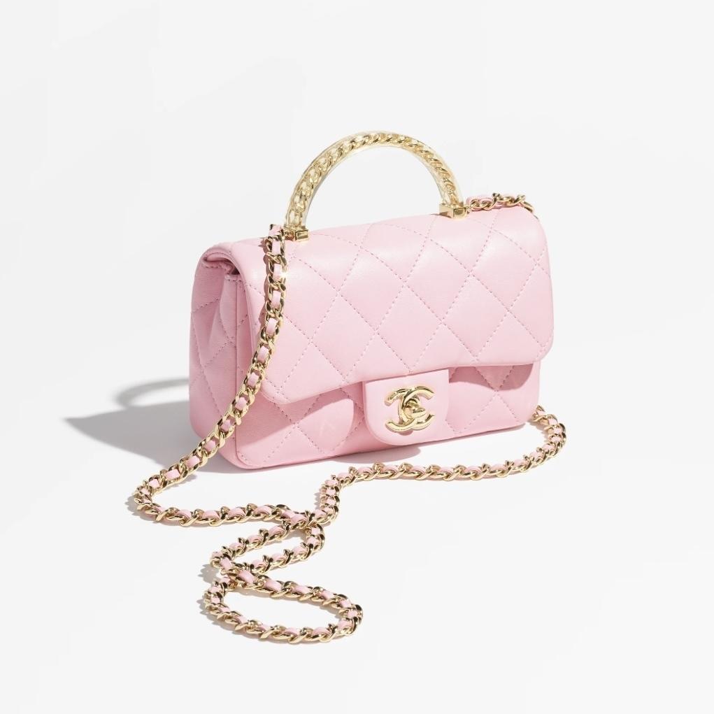 CHANEL トップハンドルミニフラップバッグ ブラック AS4847 B16355 NW780