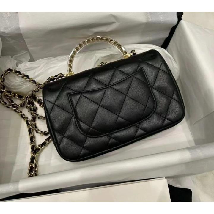 CHANEL トップハンドルミニフラップバッグ ブラック AS4847 B16355 94305