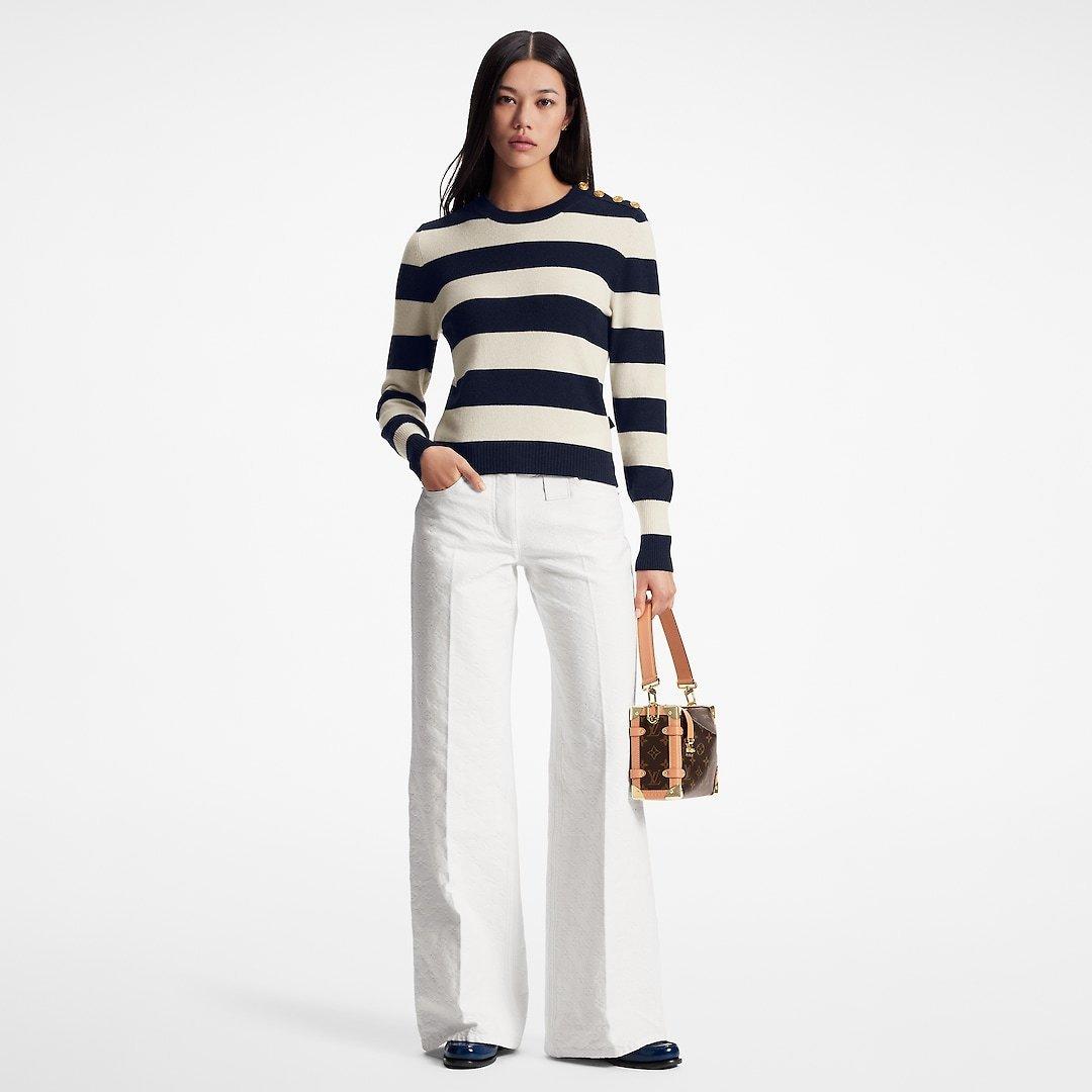 LOUIS VUITTON チャンキーストライププルオーバー カシミヤ 1ABCMQ