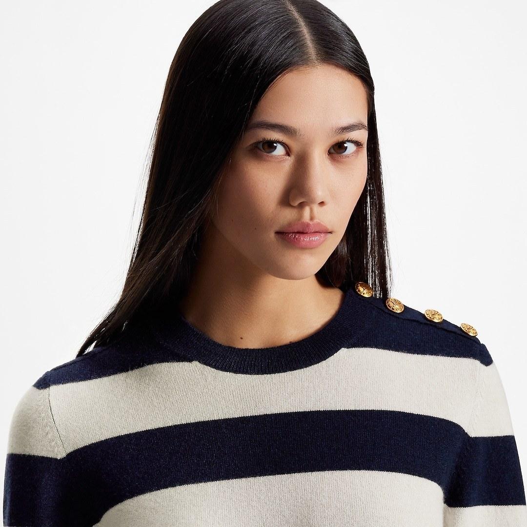 LOUIS VUITTON チャンキーストライププルオーバー カシミヤ 1ABCMQ