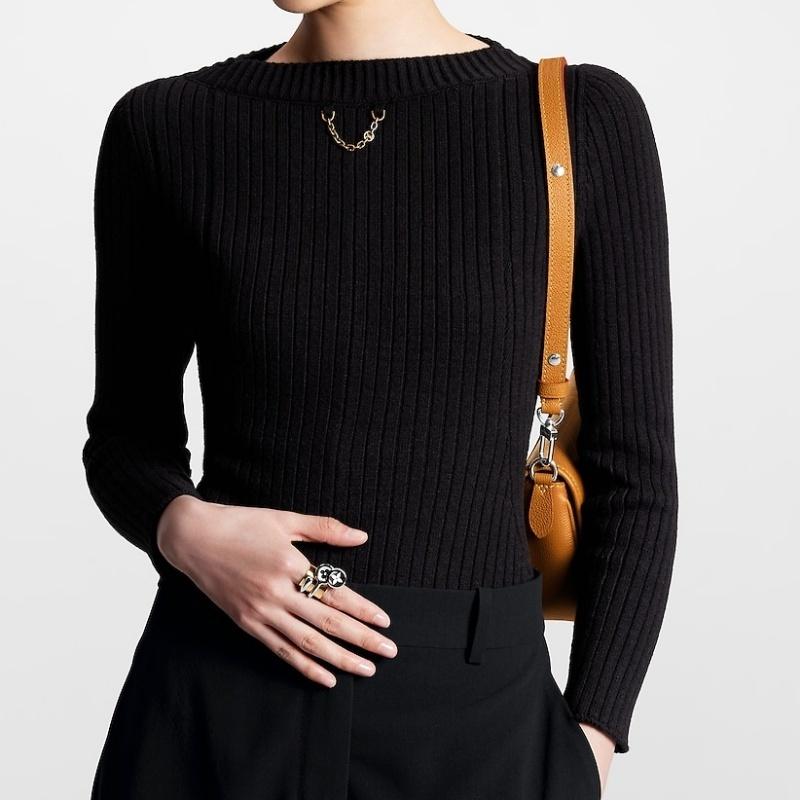 LOUIS VUITTON Lvチェーン リブニット プルオーバー ウール 1AC1SQ
