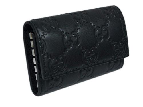 グッチ キーケース GUCCI 6連キーケース グッチッシマ ブラック シルバー金具 138093-CWC1R-1000​