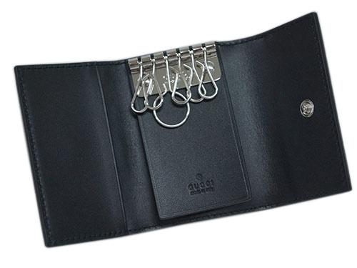 グッチ キーケース GUCCI 6連キーケース グッチッシマ ブラック シルバー金具 138093-CWC1R-1000​