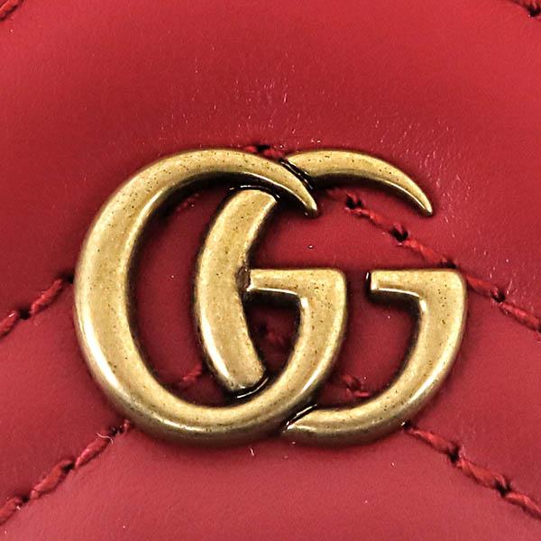 GUCCI グッチ カードケース レディース GGマーモント レザー 定期入れ レッド 443127 DTD1T 6433