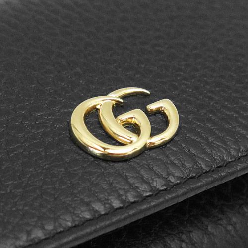 グッチ カードケース レディース GUCCI 名刺入れ プチマーモント レザー ブラック 黒 474748 CAO0G 1000​