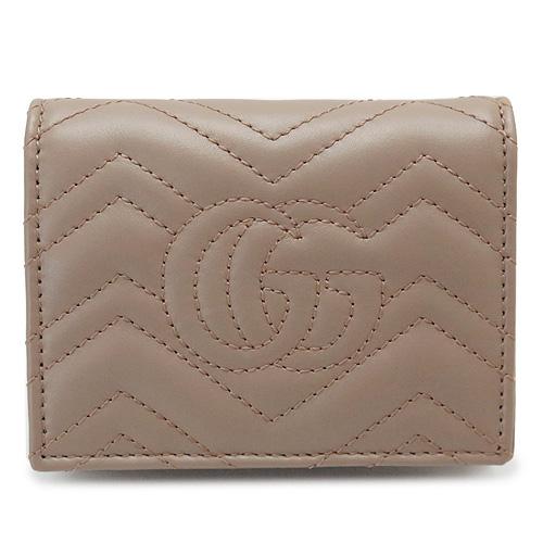 グッチ カードケース レディース GUCCI 財布 コイン/紙幣入れ付き 名刺入れ GGマーモント キルティング レザー ベージュ 466492 DTD1T 5729​