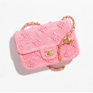 CHANEL ミニフラップバッグ ピンク 花柄 ショルダーバッグ AS4518 B15544 NW271