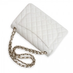 シャネル CHANEL デカマトラッセ 30 Wフラップ Wチェーン ショルダーバッグ 2Way 斜め掛け キャビアスキン レザー ホワイト A58600