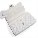 シャネル CHANEL デカマトラッセ 30 Wフラップ Wチェーン ショルダーバッグ 2Way 斜め掛け キャビアスキン レザー ホワイト A58600