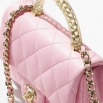 CHANEL トップハンドルミニフラップバッグ ブラック AS4847 B16355 NW780