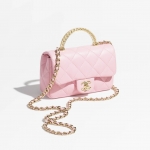 CHANEL トップハンドルミニフラップバッグ ブラック AS4847 B16355 NW780