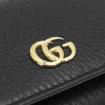 グッチ カードケース レディース GUCCI 名刺入れ プチマーモント レザー ブラック 黒 474748 CAO0G 1000​