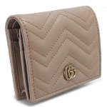 グッチ カードケース レディース GUCCI 財布 コイン/紙幣入れ付き 名刺入れ GGマーモント キルティング レザー ベージュ 466492 DTD1T 5729​