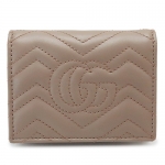 グッチ カードケース レディース GUCCI 財布 コイン/紙幣入れ付き 名刺入れ GGマーモント キルティング レザー ベージュ 466492 DTD1T 5729​