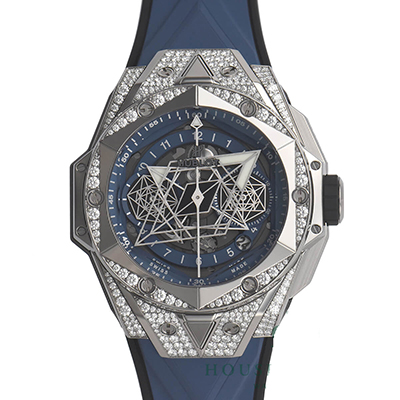 ウブロ   ビッグバン ウニコ サンブルーIIチタニウムブルーパヴェ 418.NX.5107.RX.1604.MXM20