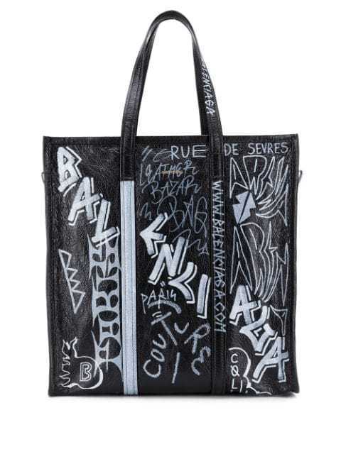 バレンシアガ BALENCIAGA Bazar グラフィティ トートバッグ 480792 0FE0N 1090