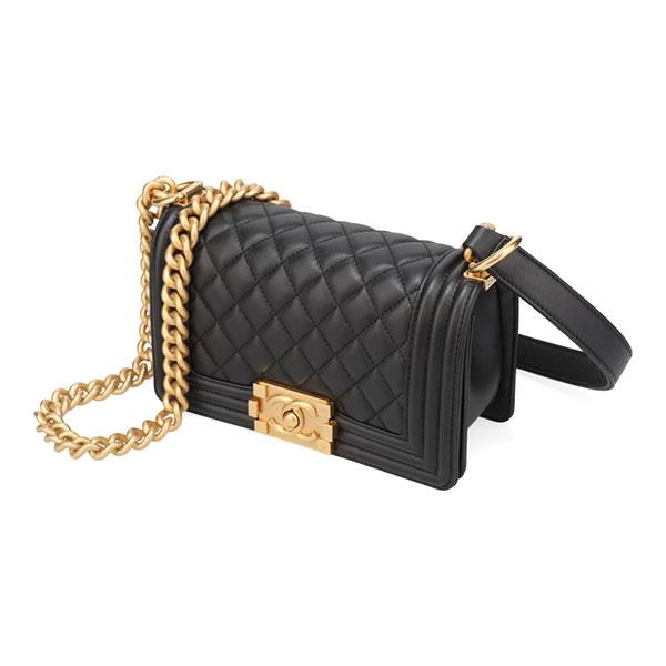 シャネルバッグ レディース CHANEL ボーイシャネル スモールハンドバッグ A67085 ブラック ゴールド金具