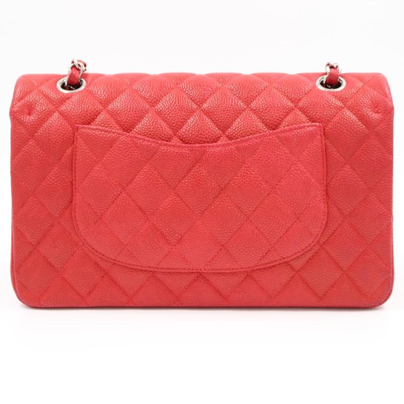 シャネル CHANEL マトラッセ25 キャビアスキン レッド/SV金具 レディース ショルダーバッグ A01112