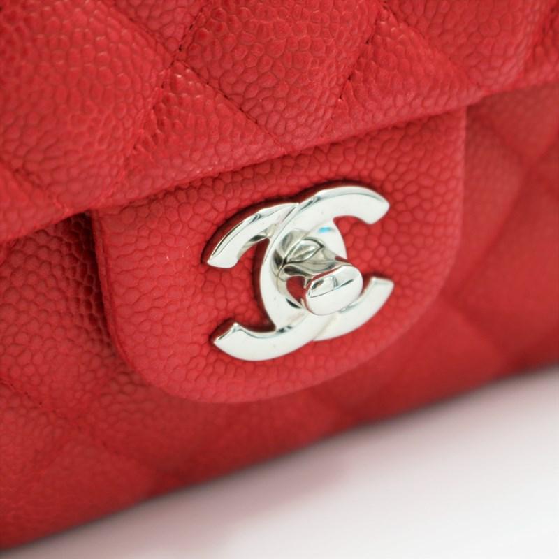 シャネル CHANEL マトラッセ25 キャビアスキン レッド/SV金具 レディース ショルダーバッグ A01112