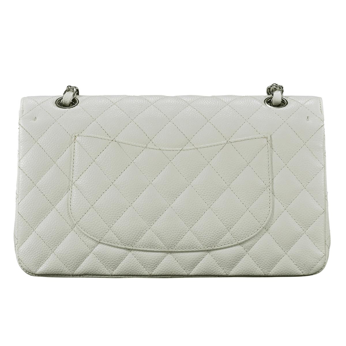 シャネル激安 CHANEL マトラッセ Wフラップ チェーン ココマーク ショルダーバッグ キャビアスキン ホワイト A01112