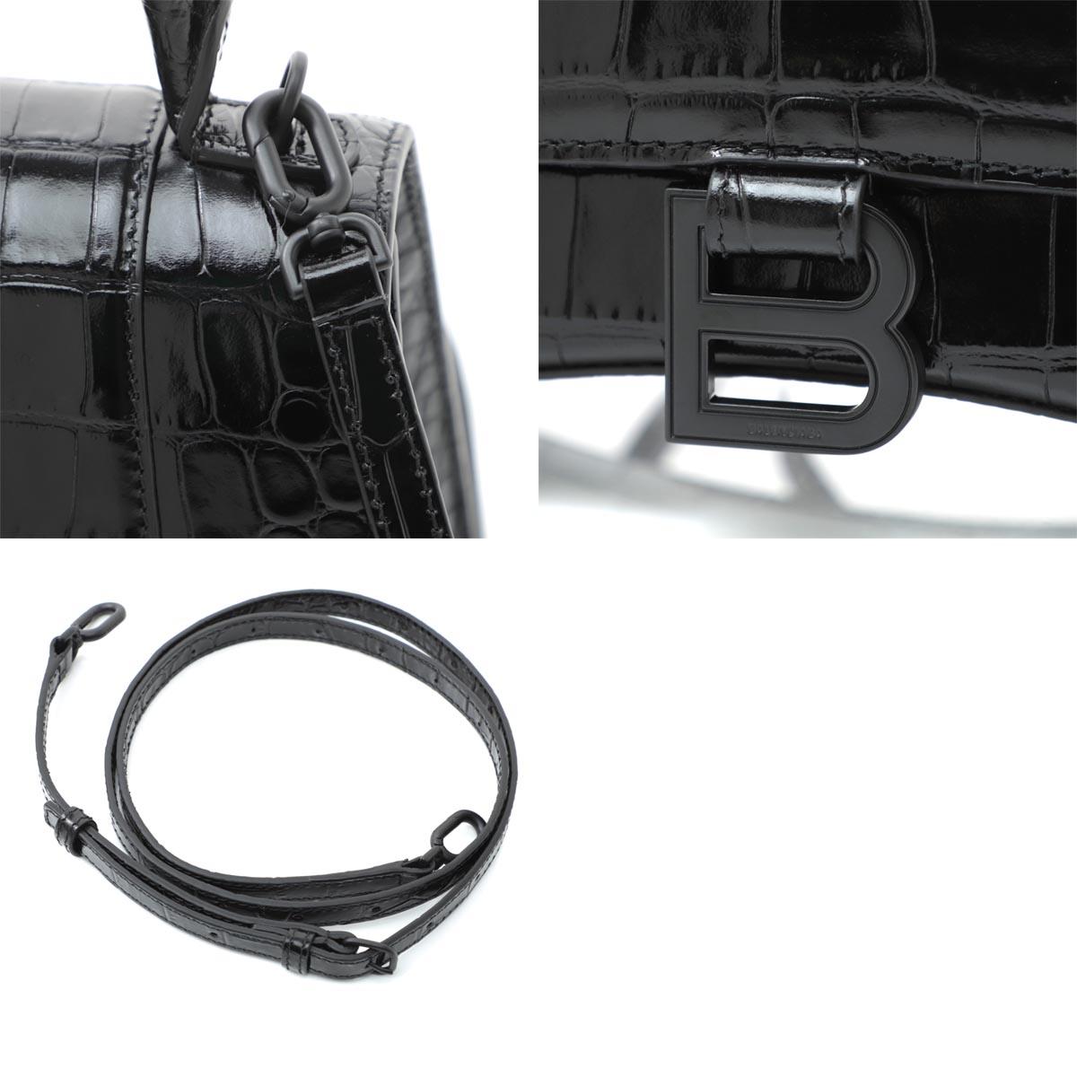 バレンシアガ ハンドバッグ 2WAY ブラック レディース ギフト プレゼント レザー 本革HOURGLASS アワーグラス S 593546 1lr67 1000 