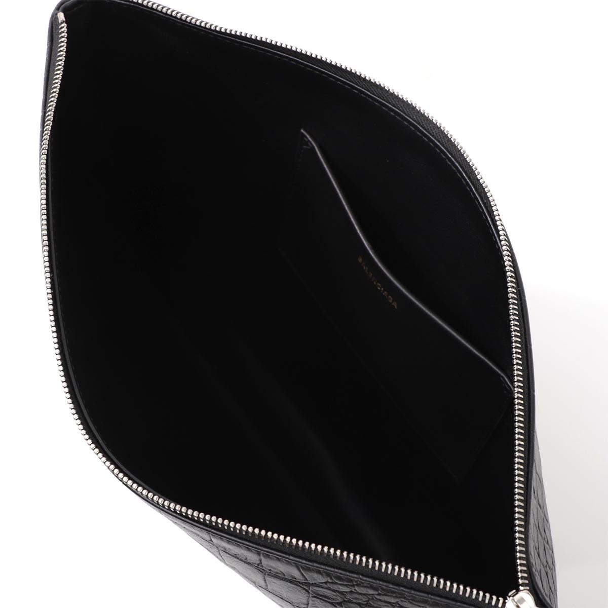 バレンシアガ クラッチバッグ ブラック メンズ ギフト プレゼント レザー VILLE POUCH NEW L ヴィル 579550 1eib3 1000​