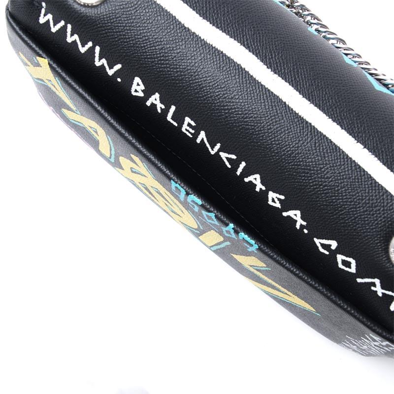 バレンシアガ ショルダーバッグ ブラック レディース ギフト プレゼント レザー 本革 グラフティBB ROUND M GRAFFIT 516921 0otan 8486