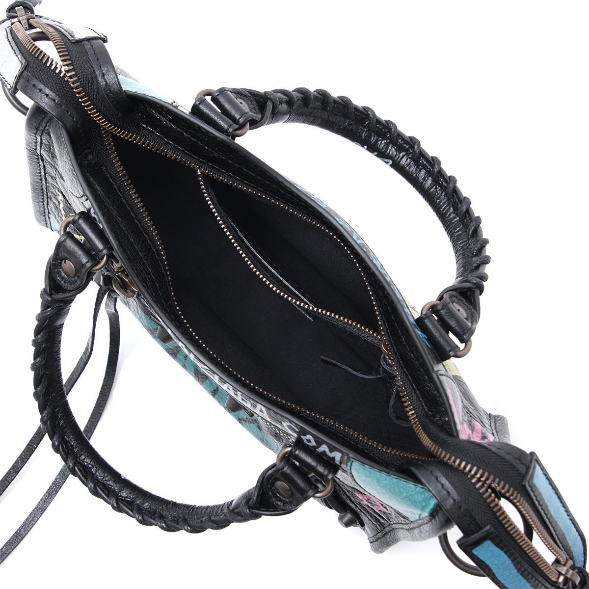 バレンシアガハンドバッグ 2WAY ブラック レディース レザー 本革 ギフト プレゼント GRAFFITI CLASSIC MINI CITY 300295 0fe1t 1060​