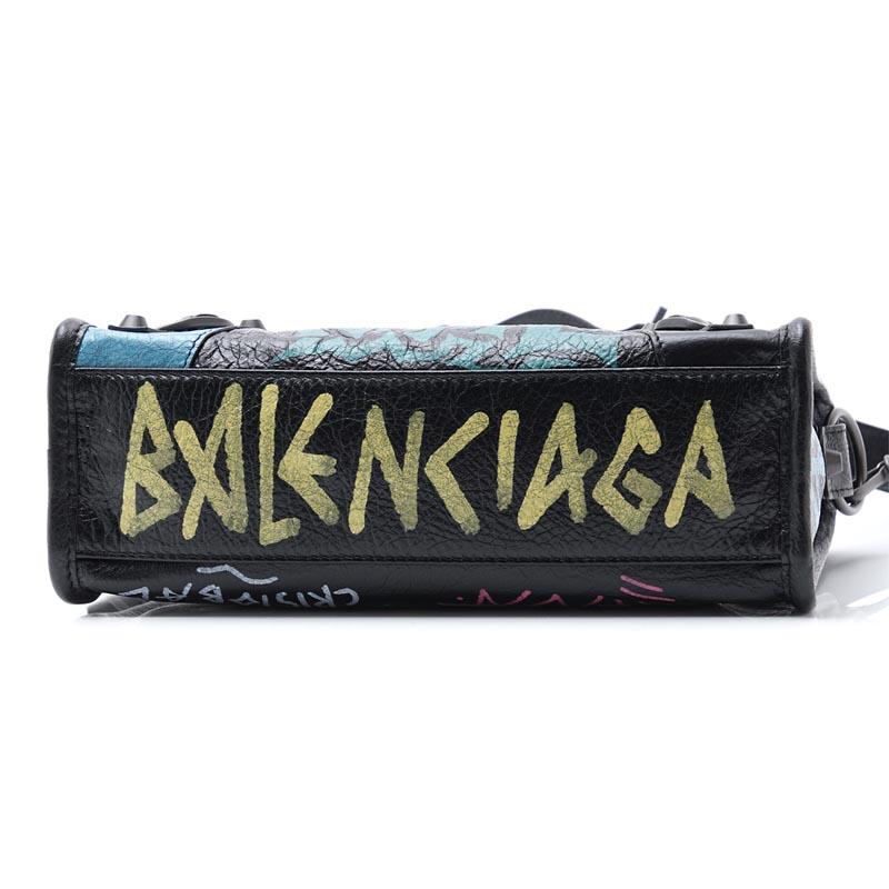 バレンシアガハンドバッグ 2WAY ブラック レディース レザー 本革 ギフト プレゼント GRAFFITI CLASSIC MINI CITY 300295 0fe1t 1060​