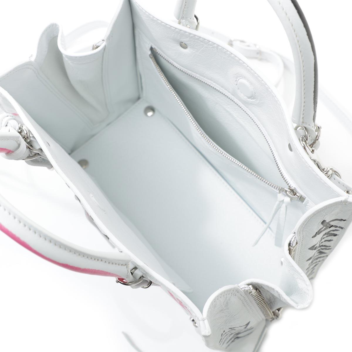 バレンシアガ トートバッグ 2WAY ホワイト レディース ギフト プレゼント レザー 本革 PAPER ZA MINI A4 ペーパー 357333 0rf4n 9061​