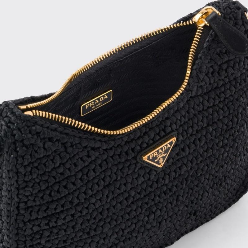 プラダ代引 PRADA Re-Edition 2005 ラフィアショルダーバッグ クロシェバッグ 1BH204_2A2T_F0002_V_V9L