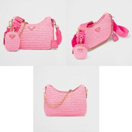 プラダ PRADA Re-Edition 2005 ラフィアショルダーバッグ クロシェバッグ 1BH204_2A2T_F0442_V_V9L