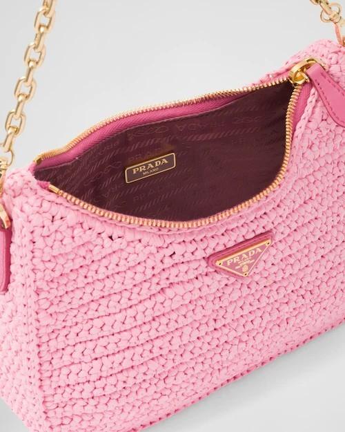 プラダ PRADA Re-Edition 2005 ラフィアショルダーバッグ クロシェバッグ 1BH204_2A2T_F0442_V_V9L
