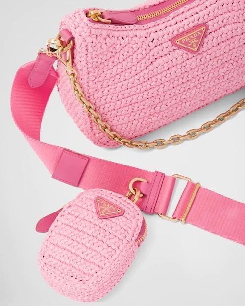 プラダ PRADA Re-Edition 2005 ラフィアショルダーバッグ クロシェバッグ 1BH204_2A2T_F0442_V_V9L