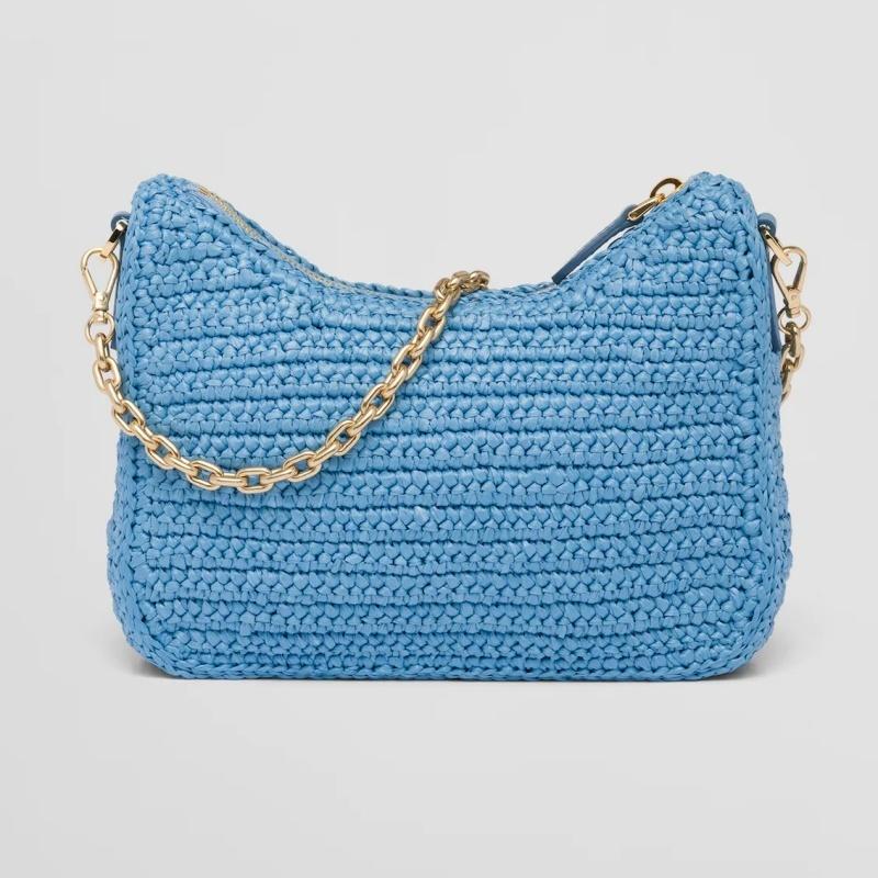 プラダ激安 PRADA Re-Edition 2005 ラフィアショルダーバッグ クロシェバッグ 1BH204_2A2T_F0076_V_V9L