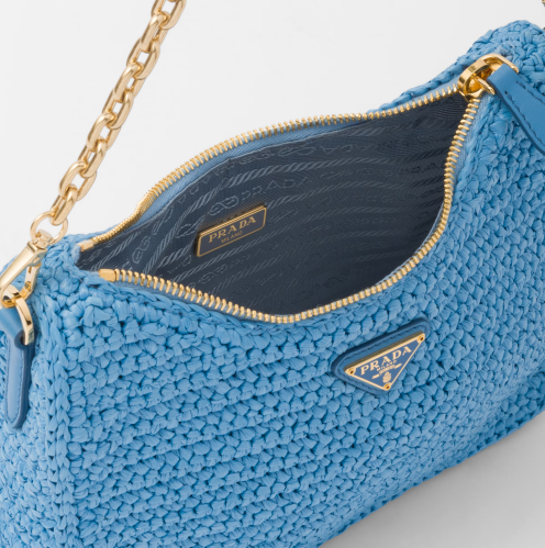 プラダ激安 PRADA Re-Edition 2005 ラフィアショルダーバッグ クロシェバッグ 1BH204_2A2T_F0076_V_V9L