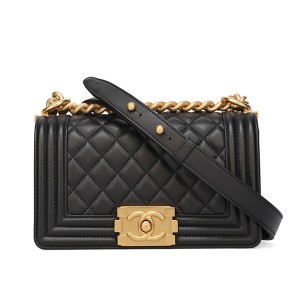 シャネルバッグ レディース CHANEL ボーイシャネル スモールハンドバッグ A67085 ブラック ゴールド金具