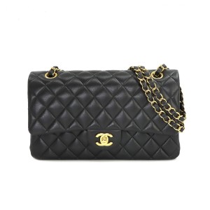 シャネル CHANEL マトラッセ 25 チェーン ショルダーバッグ レザー ブラック ゴールド 金具 A01112