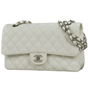 シャネル激安 CHANEL マトラッセ Wフラップ チェーン ココマーク ショルダーバッグ キャビアスキン ホワイト A01112