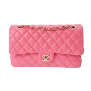 シャネル CHANEL マトラッセ クラシック レディース ショルダーバッグ 25cm ピンク ゴールド金具 A01112