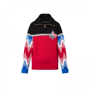 LOUIS VUITTON トリコロールニットハイネックプルオーバー 1AC17L