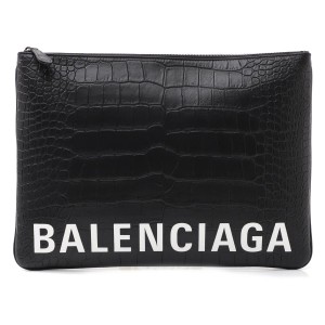 バレンシアガ クラッチバッグ ブラック メンズ ギフト プレゼント レザー VILLE POUCH NEW L ヴィル 579550 1eib3 1000​