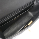 シャネル マトラッセ トップハンドル ミニフラップチェーンショルダー ブラック ゴールド金具 レディース ラムスキン ショルダーバッグ AS2431
