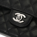 シャネル CHANEL マトラッセ25 ブラック シルバー金具 キャビアスキン レディース チェーンショルダーバッグ A01112